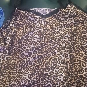 Leopard Print Cami Tank Top - Brown & Black